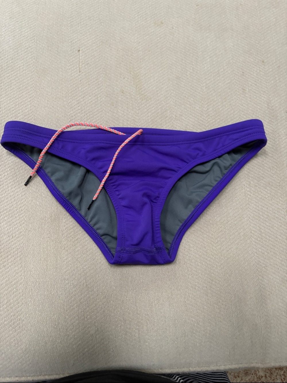 Jolyn Clothing Purple Bikini Bottom with Pink Drawstring